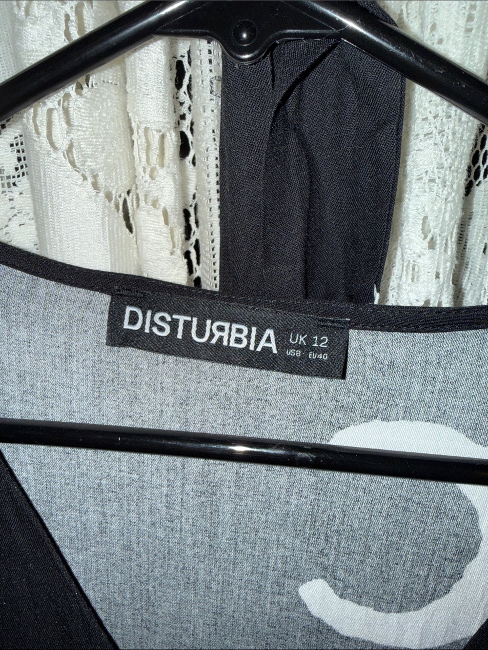Disturbia Black Maxi Dress with White Symbol Print - Picture 2 of 5